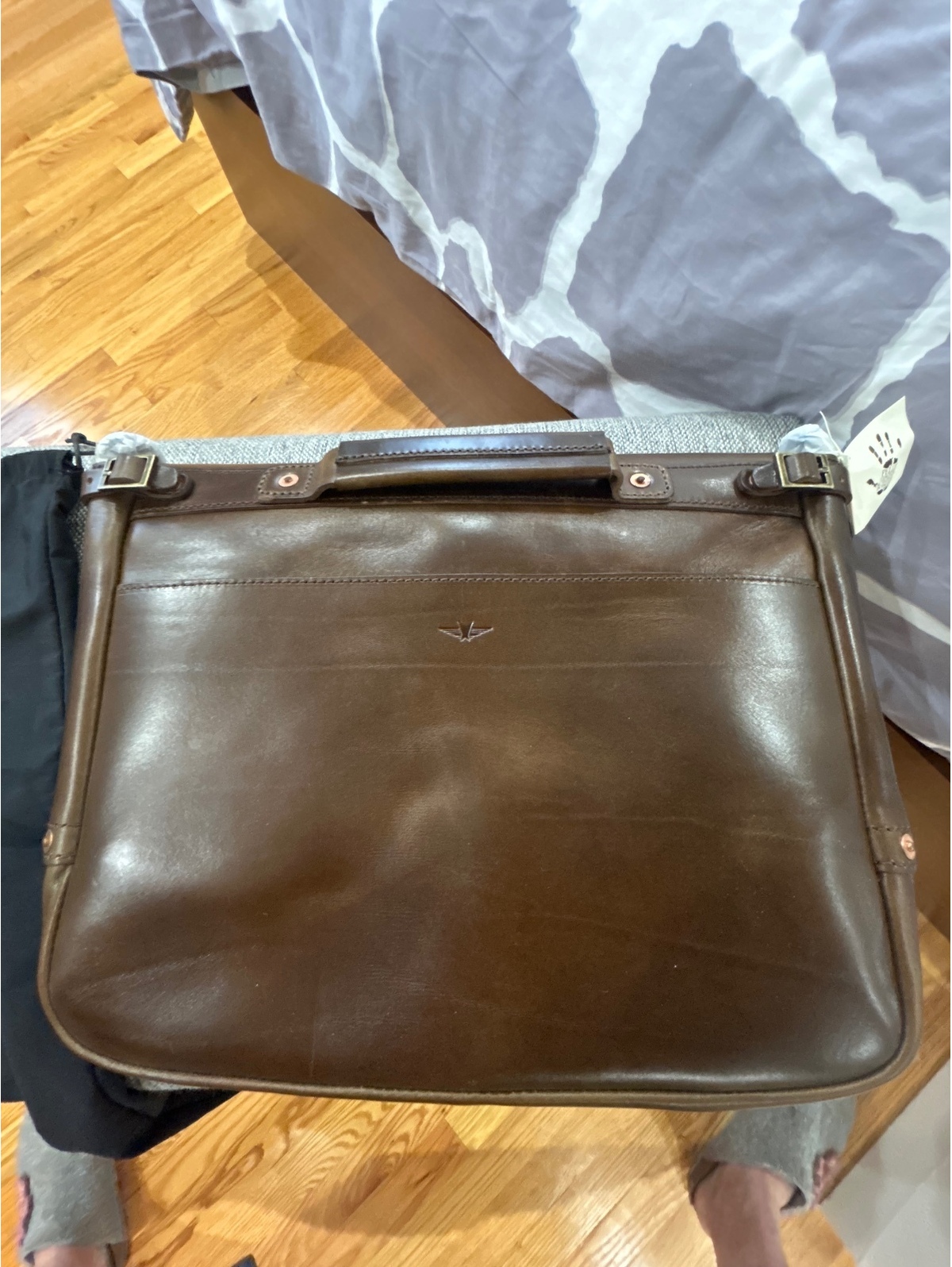 Satchel & Page Brown Leather Briefcase Document Case — image 3 of 7